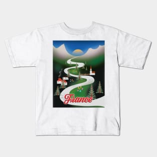 France vintage style travel poster Kids T-Shirt